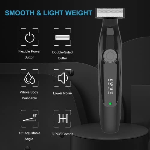 Gaeruo Beard Trimmer, Ipx7 Waterproof Wet And Dry Body Hair Trimmer And Groomer For Men, Usb Rechargeable Electric Shaver With 3 Guide Combs And Cleansing Brush For Face, Body, Beard, Hair, Mustache #TOP1