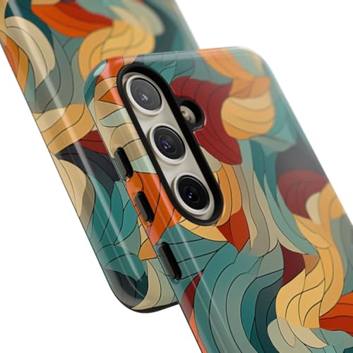 Coque Samsung S24 Plus rigide brillante motif abstrait multicolore