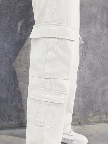 Image of URBAN POCKETS Jeans for Men | Denim Cargo Pants with Relaxed Fit & Utility Side Pockets (2-D-Pocket-U03-U05)