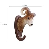 Tamaño: 12.5 * 6.7 * 7.5 CM Gancho Pared Decorativo Bighorn Cabeza De Oveja Simulación Toalla Ganchos Decorativos Pared Stickersliving Sala Sombrero Bolsa Colgando Decoración para Los Niños