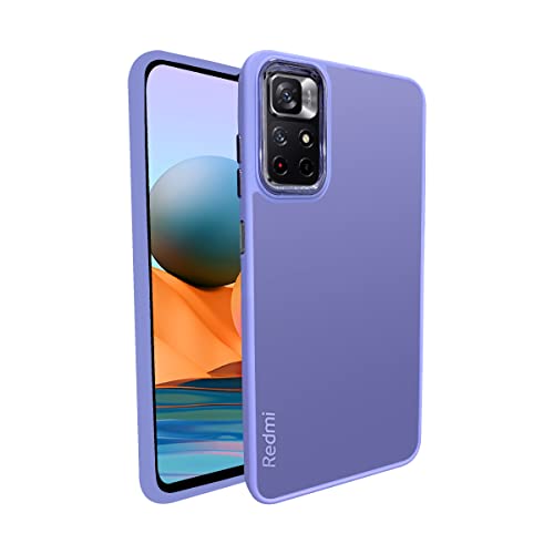Image of A rtistque Frosted Translucent Back Cover Case for Mi Redmi Note 11T 5G / Poco M4 Pro 5G | Electroplated Chrome Ring | Raised Camera Edges for Protection | Smooth Sides TPU - Purple