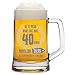 Boccale da Birra con Incisione Compleanno 40 Anni - se Ti pesa Dire Che Hai 40 Anni Prova con 39,99 al supermercato Funziona - Idea Regalo Compleanno - Bicchiere in Vetro Chiaro, capienza 50 cl