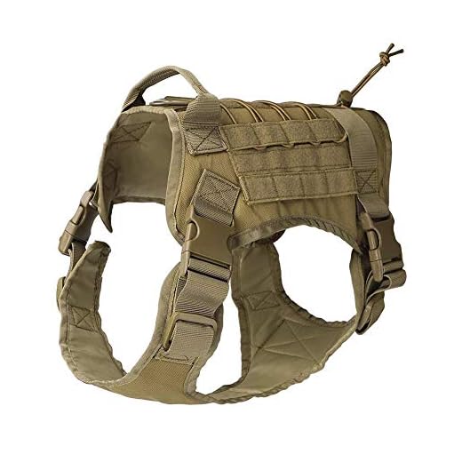 QEES Servicio Chaleco arnés para Perro, Chaleco de Entrenamiento táctico para Perro, 1000D Heavy Duty Perro Molle Chaleco arnés, Chaleco de Patrulla Packs GGBX03