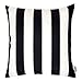 Homey Cozy Outdoor Throw Pillow Cover, Classic Stripe Black Large Pillow Cushion Water/UV Fade/Stain-Resistance For Patio Lawn Couch Sofa Lounge 20x20, Cover Only