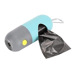 Hond Kak Zak Dispenser Ingebouwde Led Zaklamp Kak Zak Houder Afvalzak Dispenser voor Leiband met Stevige Karabijnhaak…