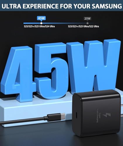 SZGUDULO 45W Super Fast Charger 10FT USB C Charger for Samsung Galaxy-Black - image 4
