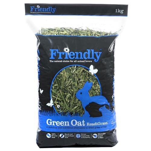 Friendly Green Oat ReadiGrass - Yorkshire Grown Natural Green Oat Forage for Rabbits, Guinea Pig Food, Feeding Hay etc. - 4x 1kg Bags