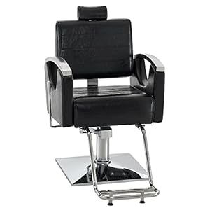 BarberPub Barber Chair Reclining Salon Chair for Hair Stylist, Heavy Duty Hair Spa Salon Styling Beauty Equipment 9180 (Black)