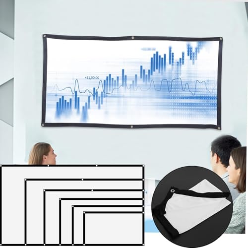 Pantalla de proyector de 180 pulgadas 16:9 plegable y portátil miniatura 3
