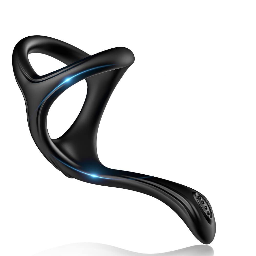 BeHorny Penis Ring, Cock and Balls Ring with Perineum Stimulator, Black