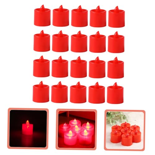 Velas LED Votivas Rojas sin Llama con Batería de Botón y Luces Suaves 7