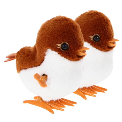Yardwe 2 Piezas gorrión saltarín gorrión de simulación pájaro Interactivo Juguete pájaro de Cuerda Gracioso Tocar el Juguete favores de Fiesta gorrión Terciopelo de de Jade Brown