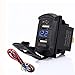 Switchtec 4.8 Amps Dual USB Rocker Style Charger w/Blue Voltmeter for Boats, Polaris RZR 900, RZR 1000, Ranger, Mobile Home, RV, Can Am Spyders, Can Am Maverick, Can AM SxS, Golf Cart (4.8A Blue)