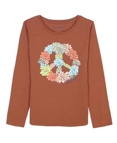 Image of Lucky Brand Girls' Long Sleeve Graphic T-Shirt, Tagless Cotton Tee with Fun Designs
