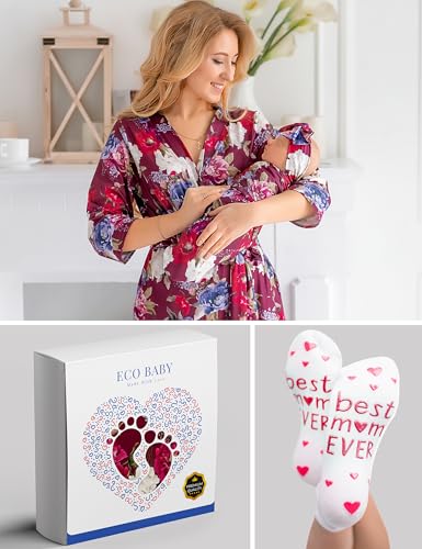 Image of Mommy and Me Robe and Swaddle Set | Maternity Robe Matching Baby Girl, Boy