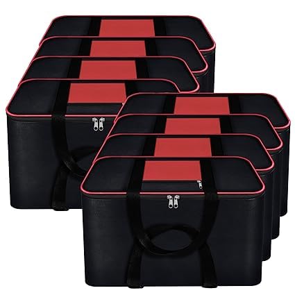 Grow wings 8 Pack Nylon Big Underbed Moisture Proof Storage Bag with Zippered Closure and Handle Rectangular (Black, 54x46x28cm)-picture-23