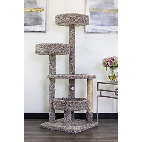 New Cat Condos Solid Wood Sturdy Cat Tower with Beds Cover