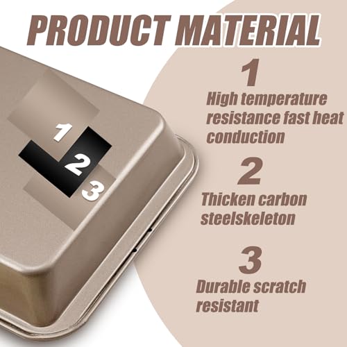 Baking Grid Square Baking Pan with Lid, Non-Stick Edge Brownie Pan for Cakes and Bread Bakeware Tray, Send Goods from Local Warehouse - Image 4