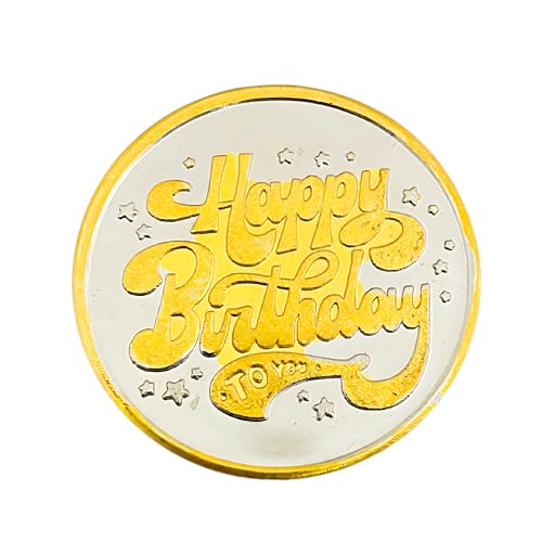 Image of 999 Fine Silver Happy Birthday silver coin with 22 kt gold plating in a temper proof pack
