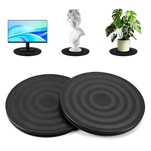 ROEOWENE 2 Piezas Placa Giratoria para TV/Monitor 20cm Plataforma Giratoria 360 Grados Base Giratoria de Plataforma Plástica Mesa Giratoria Universal Soporte Giratorio para Fotografia,Plantas Bonsai