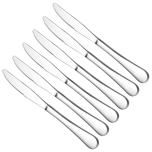 HaWare Tafelmesser 6 Stück, Edelstahl Frühstücksmesser Buttermesser, 23cm Bestck Messer Menümesser Set für Haus/Restaurant/Hotel, Hochglanzpoliert & Spülmaschinenfest