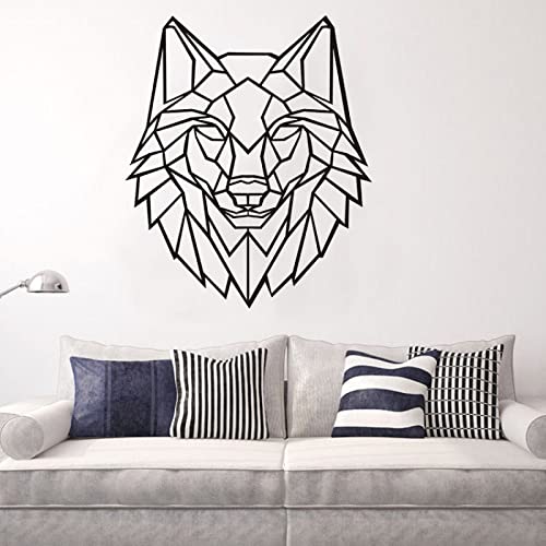 shimengran Creative Géométrique Origami Tête De Loup Salon Chambre Fond Sticker Mural 58 * 43 CM Sticker Vinyle Autocollant Amovible Sticker Art Décor À La Maison Cover