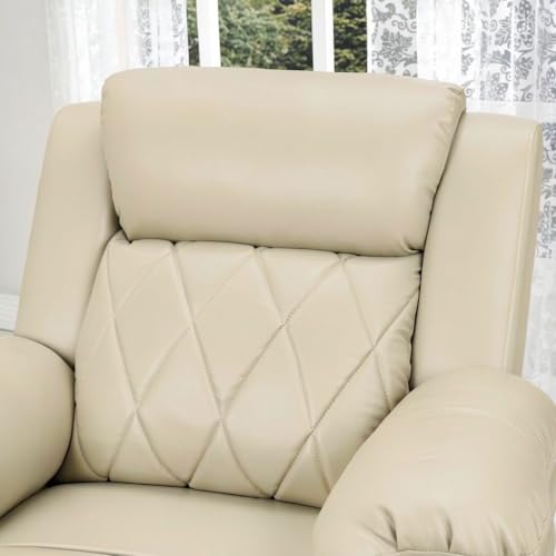 Image of Solis Royale 1 Seater Recliner Sofa Chair | Motorized Recliner Lounge Sofa Chairs for Relaxing | Comfortable Cushioned | Living Room, Bedroom, Office (Relaxyard - Beige, Relaxyard - Leatherette)