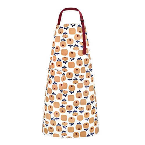 Serento Grillschürzen Verstellbare Baumwolle Kochschürze, Süße Latzschürze, Schürze Damen Männer Abstraktes Apfel Muster Kochschürze für Küche Restaurant Café (Braun, Weißes) Cover