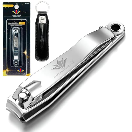 Nail Clipper Set with Built-in File & Leather Pouch