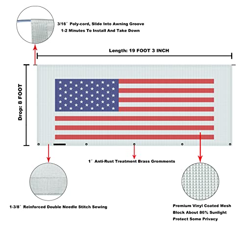 Image of RV Awning Mesh Sun Shade Screen for Motorhome Camper Trailer Sunshade