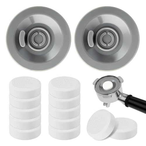 12 PCS Cleaning Tablets and 2 PCS Rubber Backflush Disc for Breville, 54mm Espresso Backflush...