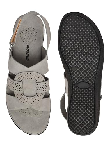 Image of Moshun Women's Criss Cross Matte Finish Flat Sandals | Comfortable Orthopedic Diabetic-Friendly Memory Foam Footbed | Anti-Skid TPR Sole Casual Slip-On Flats for Ladies Dailywear Comfort