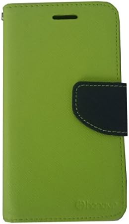 Honovi(Tm) 2 Card Slot Leather Flip Cell Phone Cases for for Samsung G360 (Lemon Green)