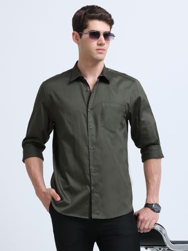 Image of Miraan Men's Satin Long Sleeve Casual Shirt (GASATIN)