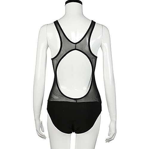 Bikini avec gaze transparente CLSDRZC ensemble de bain noir à dos nu - 5