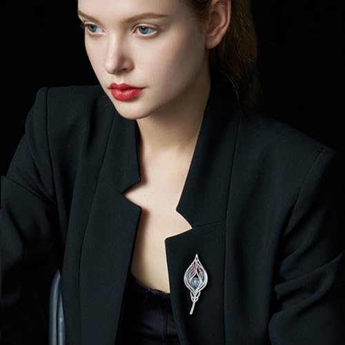 Image of Rhinestone Brooch for Women Rhinestone Brooches Pins Crystal Lapel Pin Jewelry Christmas Valentine's Day Gift for Wife Girlfriend