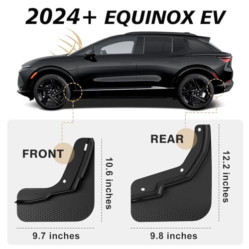 Image of BestEvMod Mud Flaps Splash Guards Compatible with Chevrolet Equinox EV 2026 2025 2024 Accessories Splash Fender Winter Vehicle Sediment Dirt Protection Set of 4 No Need to Drill Holes (EV Only)