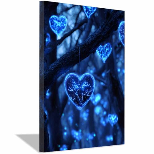 Toile cœur crayon CUDAOO cadre 40x60cm pour habiller un mur vide et triste
