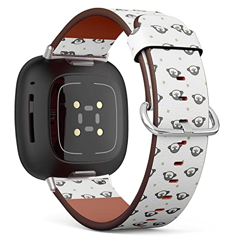 CJBROES Replacement Leather Watch Band, Compatible with Fitbit Versa 3 and Fitbit Sense of Wristband Bracelet Accessory - Cartoon Penguin Head