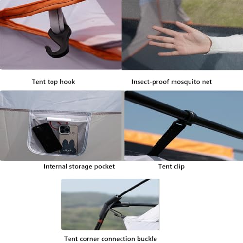 Carpa de camping de 2 habitaciones con toldo solar impermeable miniatura 7