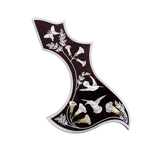Pickguard De Guitare アコースティックギター ピックガード セルフインレイアワビフラワー 41インチまたは43インチフォークアコースティックギター用