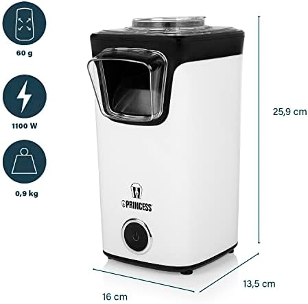 Bild 2 - Princess Heißluft Popcornmaschine - Popcorn ohne Öl und Fett, Messlöffel, transparenter Deckel, Nachfüllöffnung, 1100 Watt, 292986