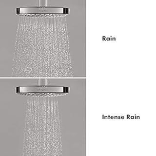 hansgrohe Croma Select S 7-inch Water Saving Low Flow Showerhead Modern 2-Spray Rain, IntenseRain with QuickClean in Chrome, 04388000