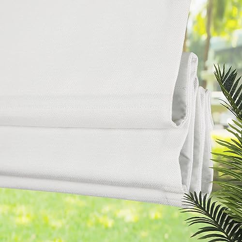 Aimnid Blinds White Roman Shades, Cordless, Blackout, Polyester, Kitchen, Bathroom,