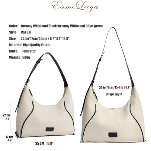 Image of Medium Hobo Purses for Women Contrast Color Canvas Design Women's Shoulder Bags