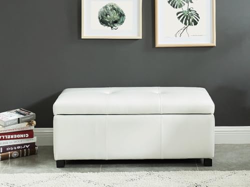 Banc coffre blanc en simili Filippo | Vente-unique - 3