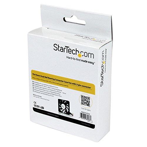 Startech.com Replacement 70Mm Tx3 Dual Ball Bearing Cpu Cooler Fan - 3 Pin Case Fan - Tx3 Fan - 70Mm Fan (Fan7X10Tx3), Black #TOP2