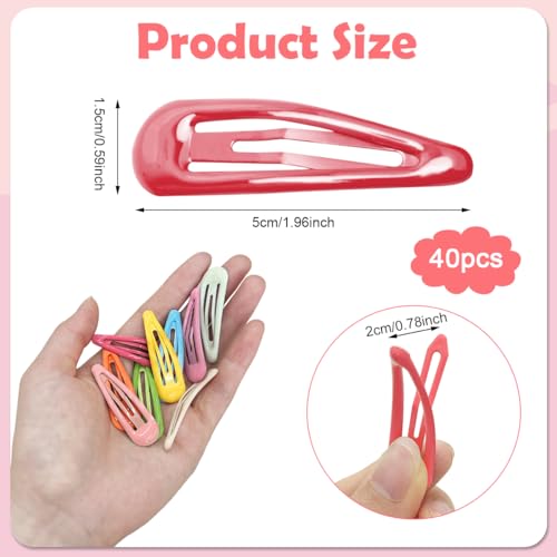 Image of PATPAT 40Pcs Cute Hair Clips for Girls Kids, Colorful Alloy Bangs Hair Pins for Girls with Mesh Drawstring Bag