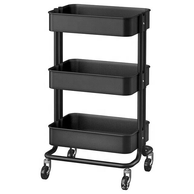 Ikea RASKOG Home dekorativer Stahl-Aufbewahrungswagen, Schwarz