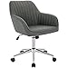 EUGAD 0138BGY 1 x stołek roboczy, biurowy, taboret na kółkach, ergonomiczny taboret obrotowy, z regulacją wysokości, kolor ciemnoszary